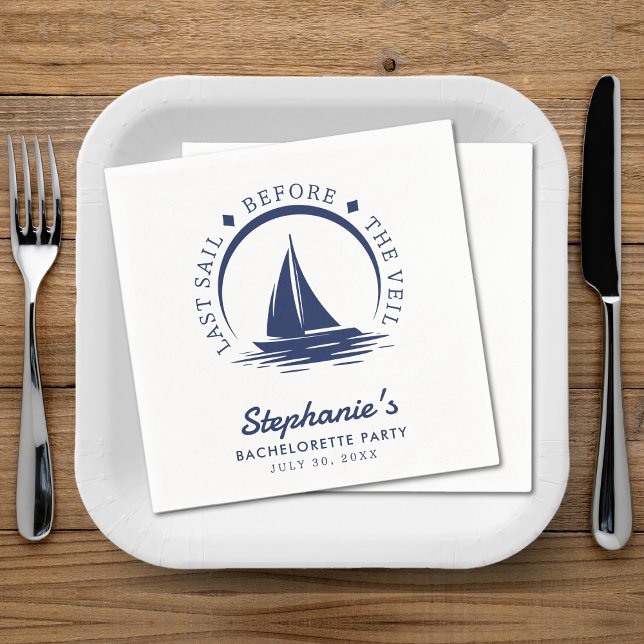 Servilleta De Papel La última vela antes de la fiesta de la bachillera (Last Sail Before the Veil Bachelorette Party Napkins
)