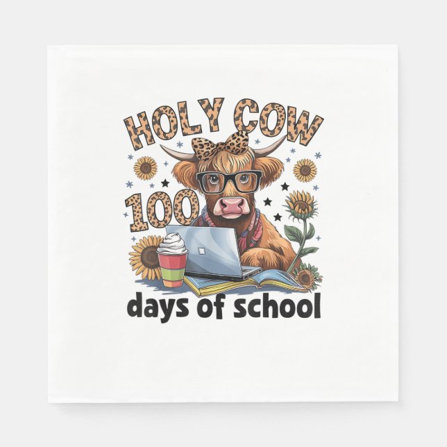 Servilleta De Papel La vaca sagrada 100 días de escuela 100 días de ed (Anverso)