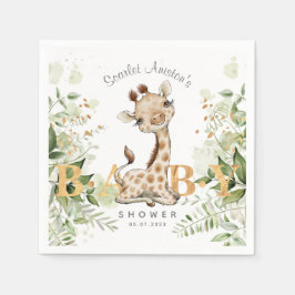 Servilleta De Papel La vegetación de Baby Shower Cute Giraffe
