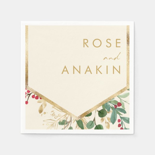 Servilleta De Papel La vegetación de los Navidades modernos | Napkins  (Anverso)