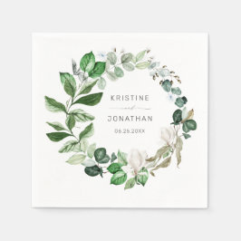 Servilleta De Papel La vegetación moderna de los sabios fue un Boda fl