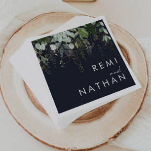 Servilleta De Papel La vegetación y la hoja de oro   Napkins Boda de l