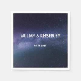 Servilleta De Papel La Vía Láctea Estrellas Sky Galaxy Elegante Napkin