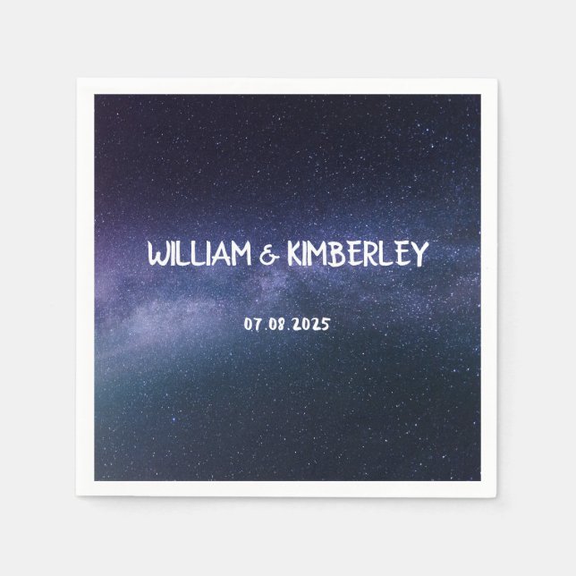 Servilleta De Papel La Vía Láctea Estrellas Sky Galaxy Elegante Napkin (Anverso)