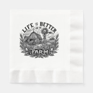 Servilleta De Papel La vida de granja divertida es mejor en la granja 