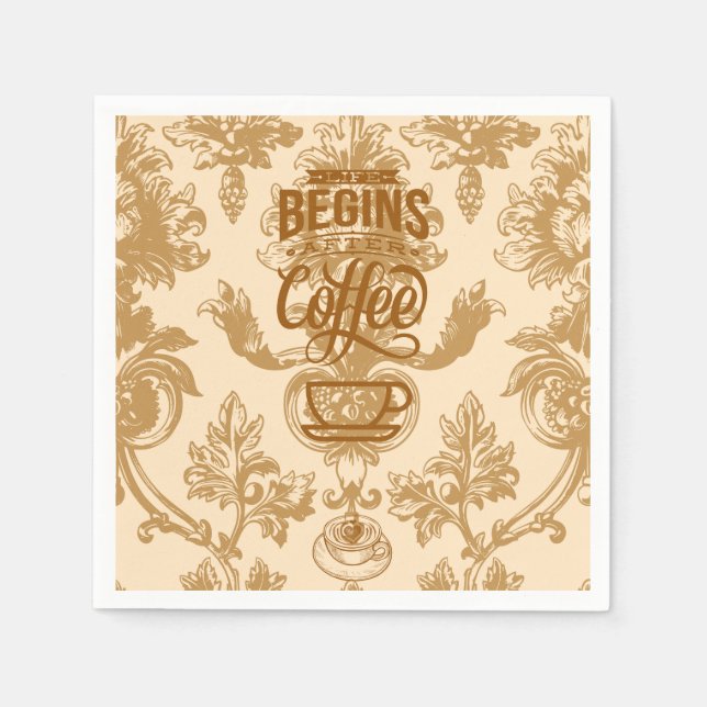 Servilleta De Papel La vida empieza con el café (Anverso)