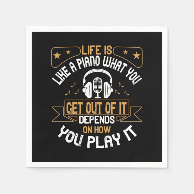 Servilleta De Papel La Vida Es Como Un Piano (Anverso)