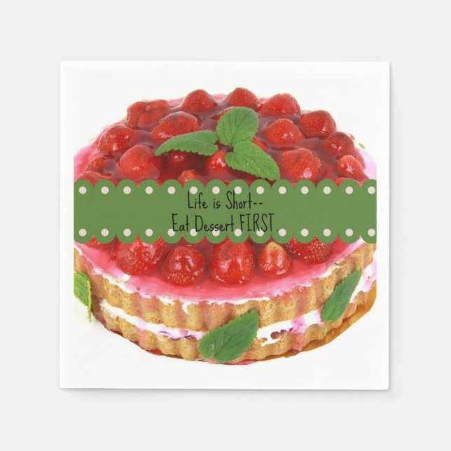 Servilleta De Papel La vida es corta... Comer primero postre (Anverso)