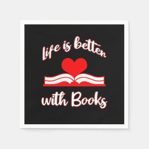Servilleta De Papel La vida es mejor con libros que me encantan leer l