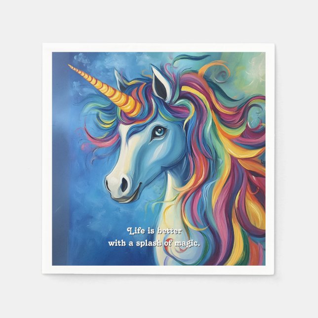 Servilleta De Papel La vida es mejor con un toque de magia. (Anverso)