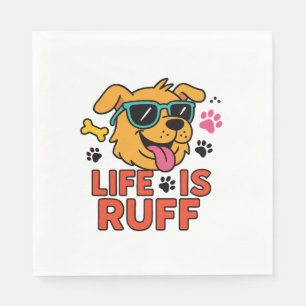 Servilleta De Papel La Vida Es Ruff - Funny Dog Personalizado