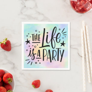 Servilleta De Papel La vida es una fiesta – Colorida Celebración Alegr