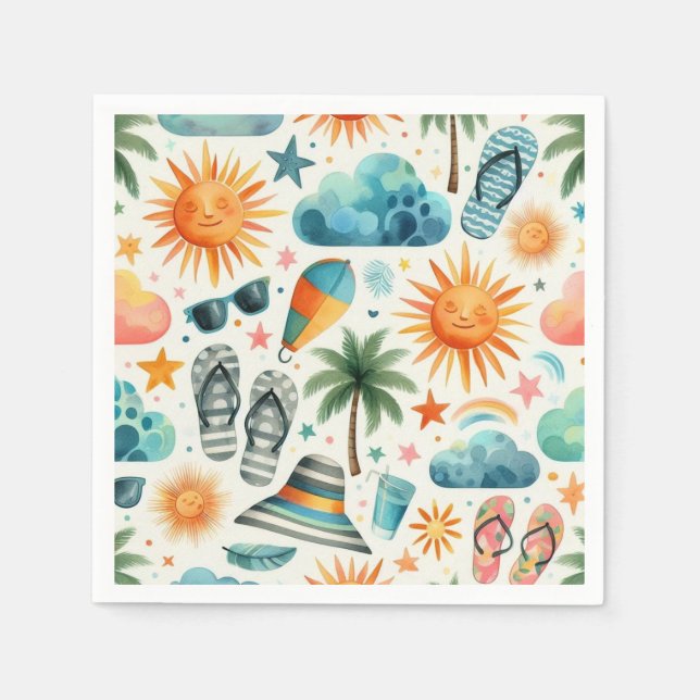 Servilleta De Papel La vida es una playa (Anverso)