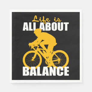 Servilleta De Papel La vida se trata del equilibrio Ciclismo Motivacio