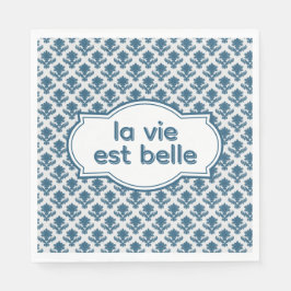 Servilleta De Papel La Vie Es Belle Elegant French Tapestry Blue White
