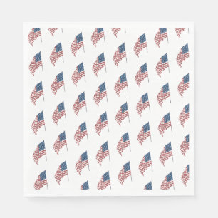 Servilleta De Papel La vieja bandera patriotica estadounidense ondeand
