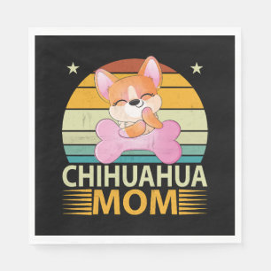 Servilleta De Papel La vieja madre del perro de Chihuahua ama el día d