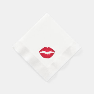 Servilleta De Papel Labial Rojo Rico Manchas de Beso