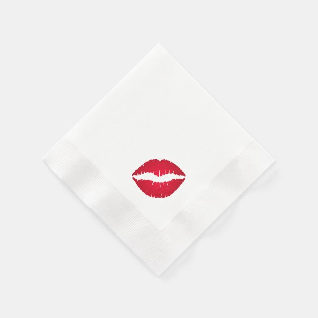 Servilleta De Papel Labial Rojo Rico Manchas de Beso (Borde)