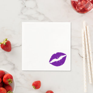 Servilleta De Papel Labial Violeta Morado Imprimir Beso