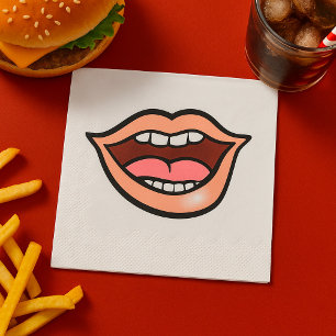 Servilleta De Papel Labios Boca Dientes Lengua Abierta