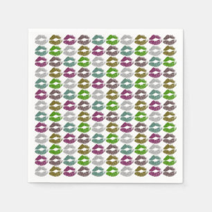 Servilleta De Papel Labios Coloridos Elegantes #2