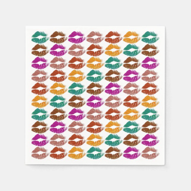 Servilleta De Papel Labios Coloridos Elegantes #22 (Anverso)