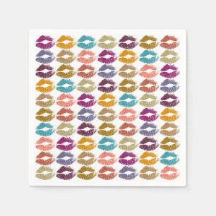 Servilleta De Papel Labios Coloridos Elegantes #29