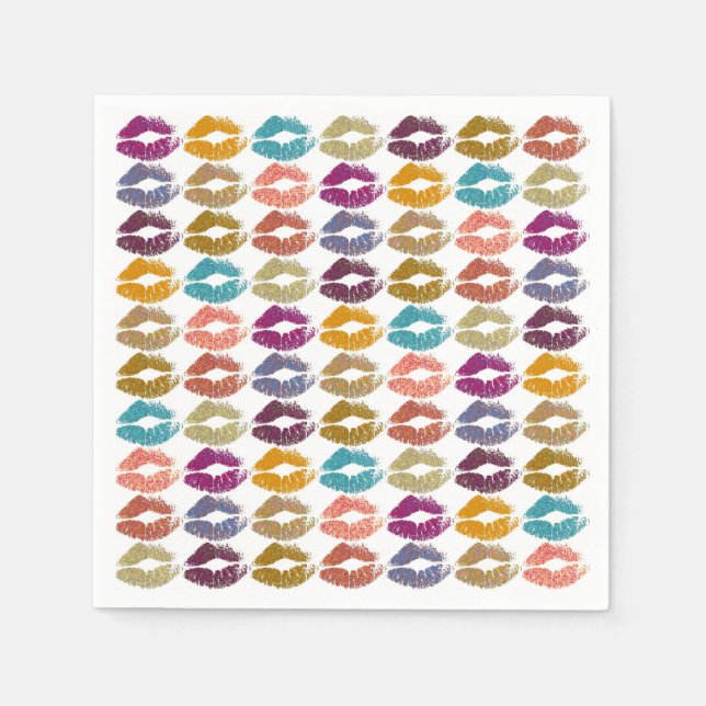 Servilleta De Papel Labios Coloridos Elegantes #29 (Anverso)