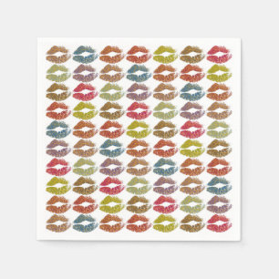 Servilleta De Papel Labios Coloridos Elegantes #38