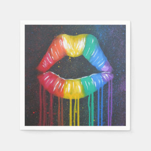 Servilleta De Papel Labios del arco iris