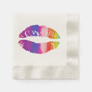 Servilleta De Papel Labios del arcoiris