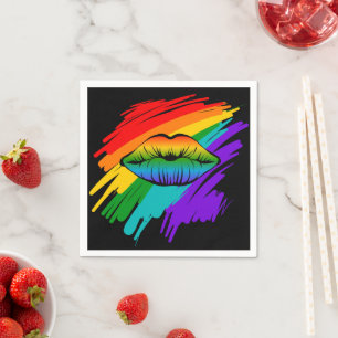 Servilleta De Papel Labios del arcoiris