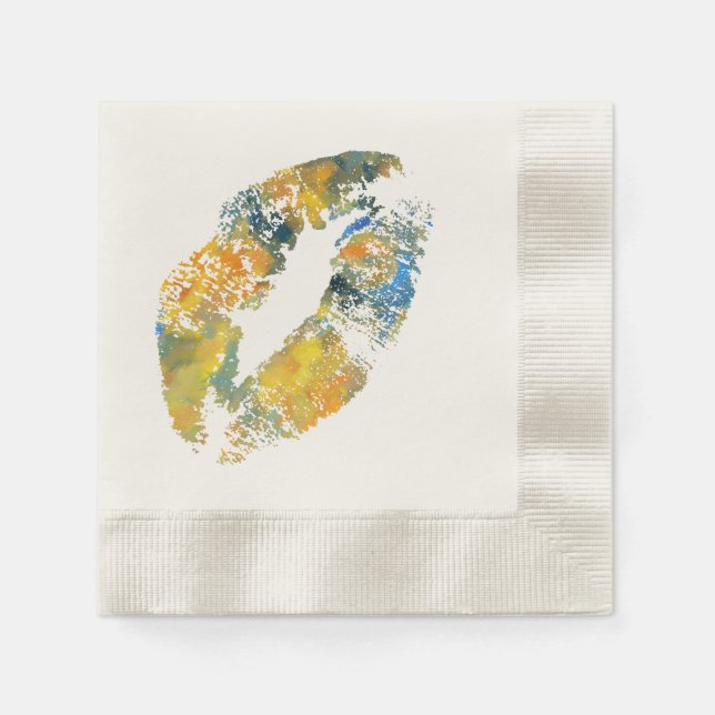 Servilleta De Papel Labios estilizados #5 (Anverso)