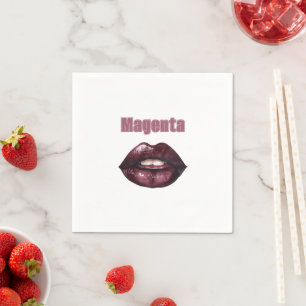 Servilleta De Papel Labios Rojo Burdeos Magenta