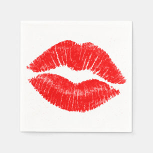 Servilleta De Papel Labios Rojos Lápiz Labial Tinte para Labios Maquil