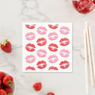 Servilleta De Papel Labios rojos y rosados, patrón de labios, labios,