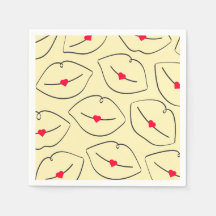 Labios y Corazón de Arte Pop Retro Amarillo Sol