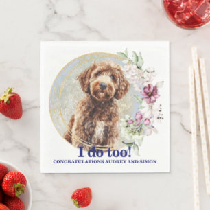 Servilleta De Papel Labradoodle Boda Napkins con Perros Foto