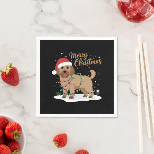 Servilleta De Papel Labradoodle Feliz Navidad Graciosa Navidad Perro a