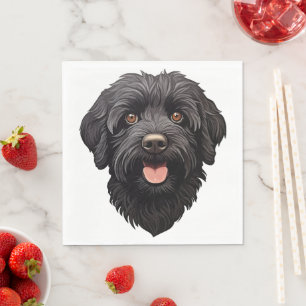 Servilleta De Papel Labradoodle Perro Negro