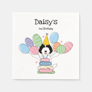 Servilleta De Papel Labradoodle Perro Noches de papel de cumpleaños