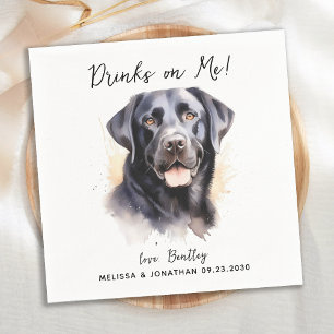 Servilleta De Papel Labrador recuperador Boda de perro moderno cóctel