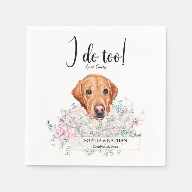 Servilleta De Papel Labrador Recuperador Perro Boda Cocktail Napkins (Anverso)