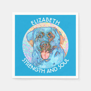 Servilleta De Papel Labrador retriever anaranjado azul abstracto