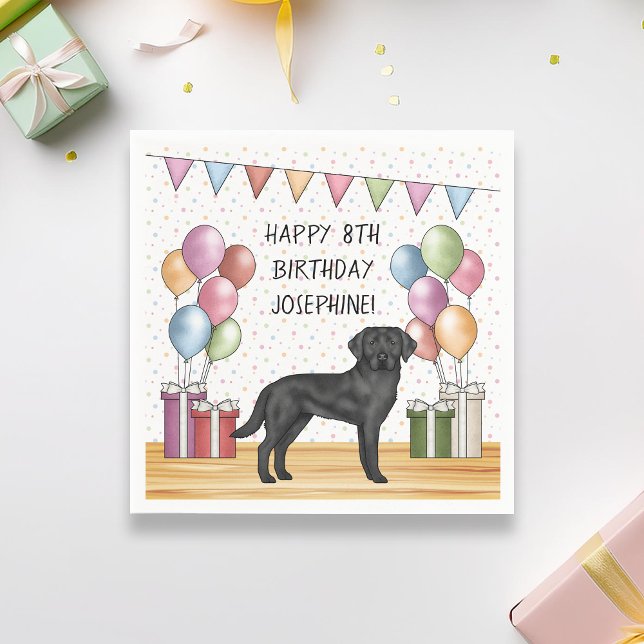 Servilleta De Papel Labrador Retriever Negro Lab Perro Cumpleaños Colo (Subido por el creador)