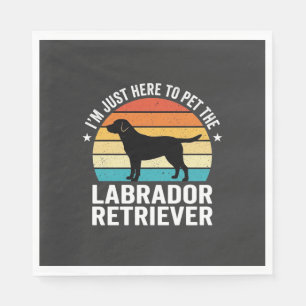 Servilleta De Papel Labrador Retriever Perro Retro Acariciando