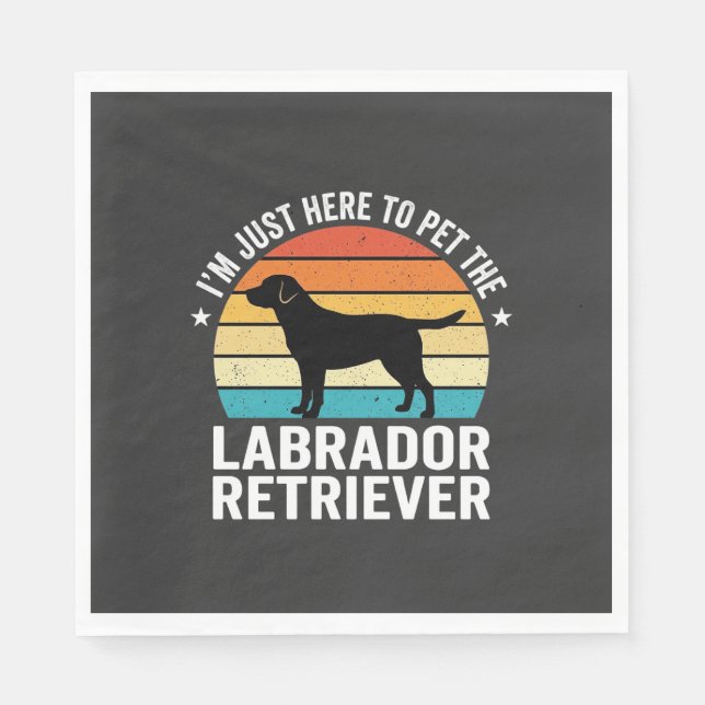 Servilleta De Papel Labrador Retriever Perro Retro Acariciando (Anverso)