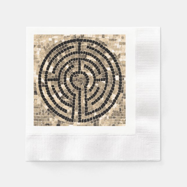 Servilleta De Papel LABYRINTH V Napkin de papel de cóctel acuñado - Bl (Anverso)