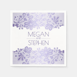 Servilleta De Papel Lace Elegant Lavender Boda Púrpura